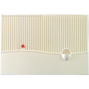 Weißer Metrox Flachverdunster mit Wasserstandsanzeige für Heizkörper, Luftbefeuchter für bessere Raumluft.