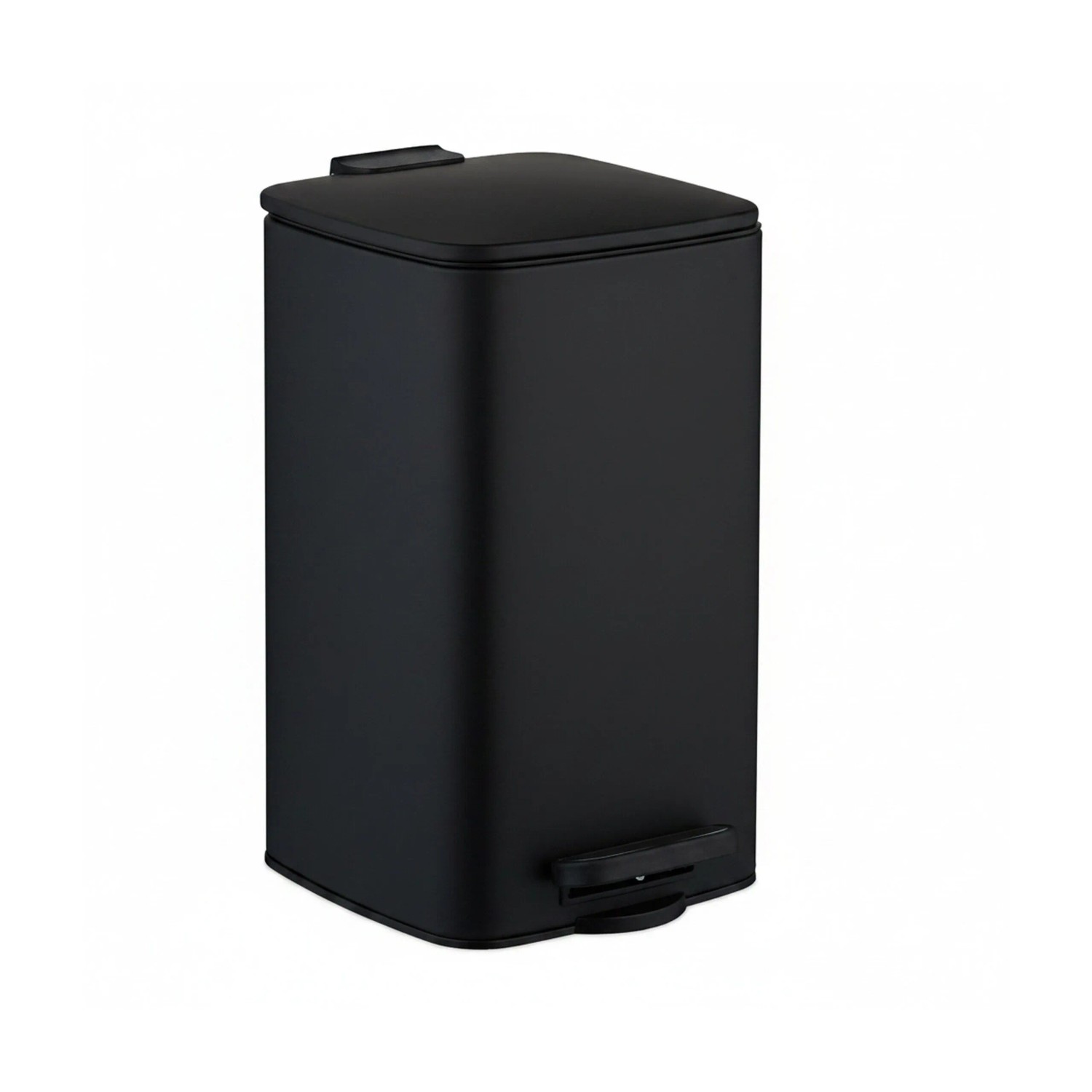 Relaxdays Kosmetikeimer Metall Schwarz Softclose 33,5 cm x 20 cm x 23,5 cm 1,4 kg
