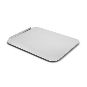 Taino Aluminium Servierblech für Pizza, Grill und Backofen. Rechteckig, silber, mit Griff. Grillzubehör.