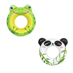 Bestway Schwimmring Splash Pals, 2-fach sortiert: Frosch und Panda Design für Kinder.