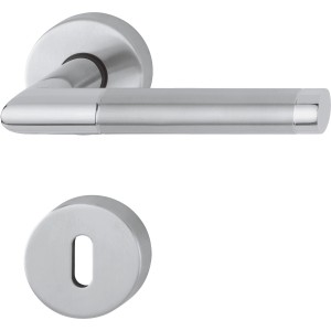 AnsaPro Rosettengarnitur Schwalm, Edelstahl mattpoliert für Zimmertüren (37-42mm)