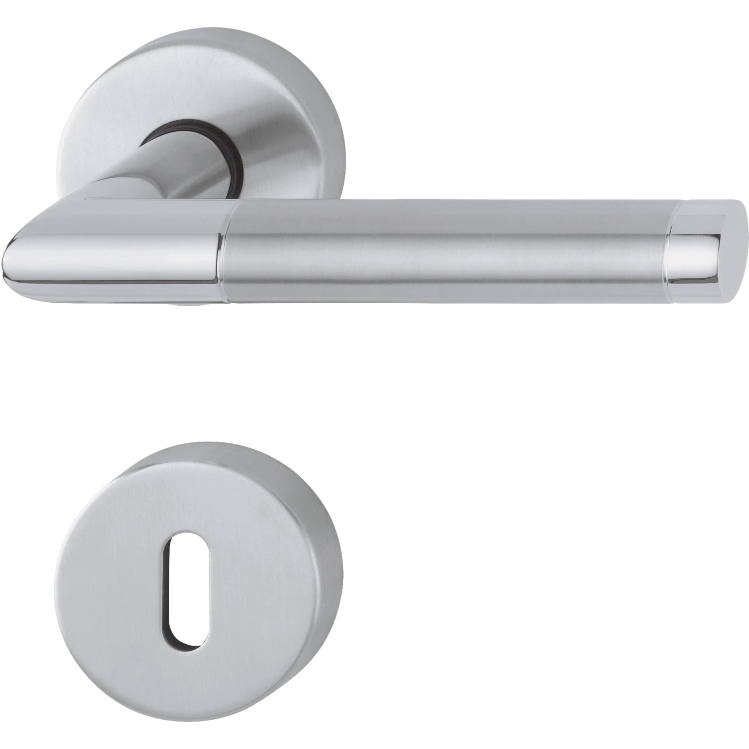 AnsaPro Zimmertür-Rosettengarnitur Schwalm OB 37 - 42 mm Edelstahl Mattpoliert