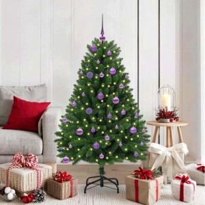 vidaXL Künstlicher Weihnachtsbaum Grün 150 cm PVC und Metall 3395682
