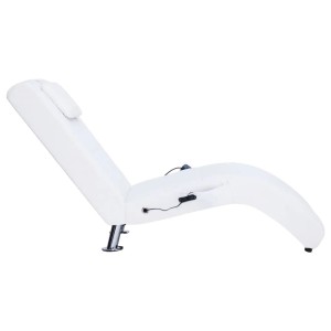 Weiße vidaXL Massage Chaiselongue aus Kunstleder mit Kissen. Entspannung pur!