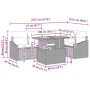 vidaXL Gartenmöbel-Set, 6-teilig, schwarz, Poly Rattan, mit Maßen. Ideal für Terrasse und Garten.