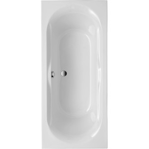 Weiße Körperformwanne Madera, 180x80 cm, aus Sanitäracryl mit Mittelablauf. Rechteck-Badewanne für Ihr Badezimmer.