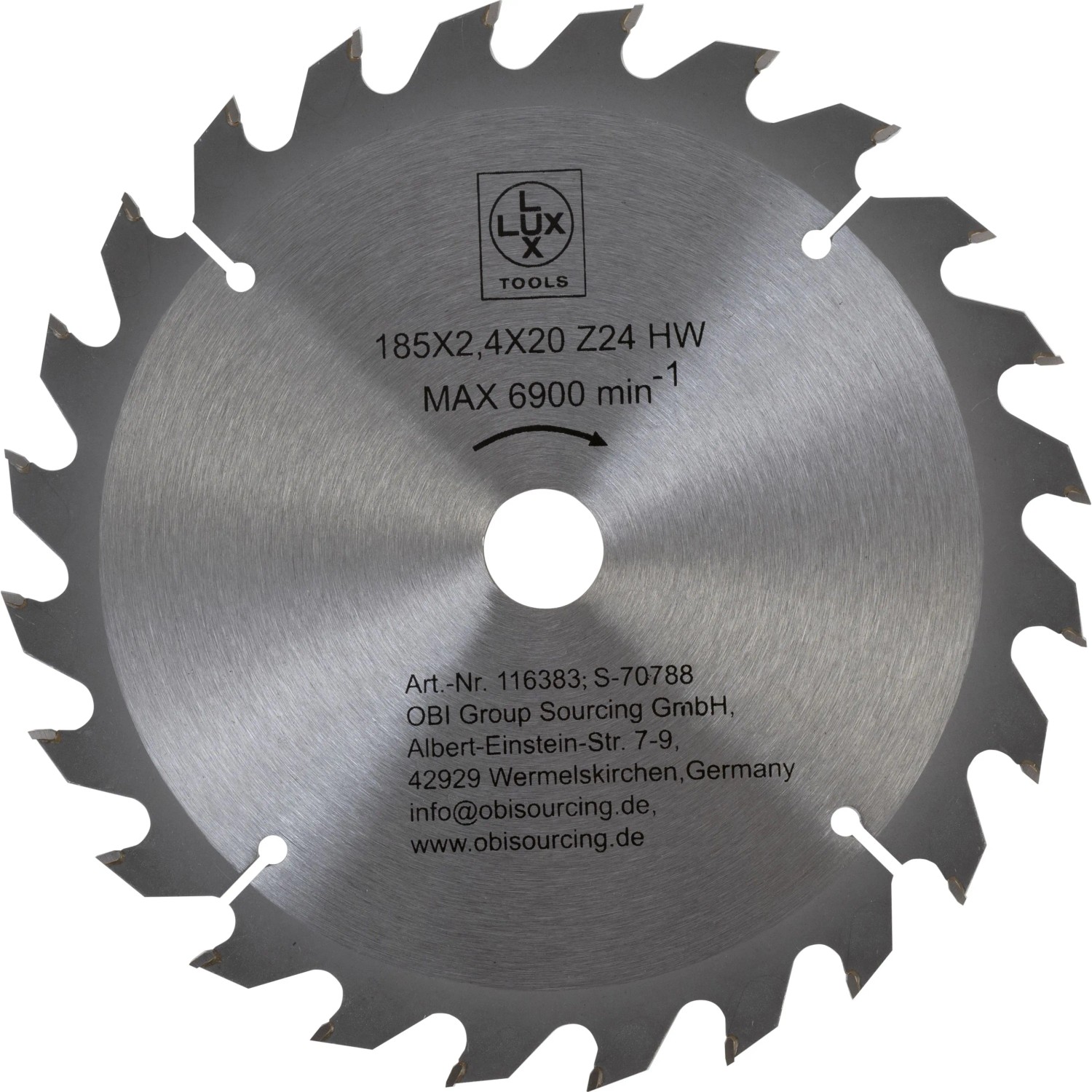 LUX-TOOLS HM-Kreissägeblatt 185 mm x 20 mm 24 Z