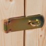 Detailaufnahme: Sicherheitsüberwurf mit Öse an Holztür vom Karibu Gartenhaus Sitten 4.