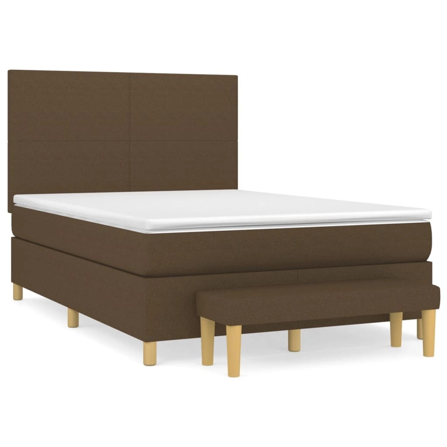 vidaXL Boxspringbett mit Matratze Dunkelbraun 140x200 cm Stoff1393024