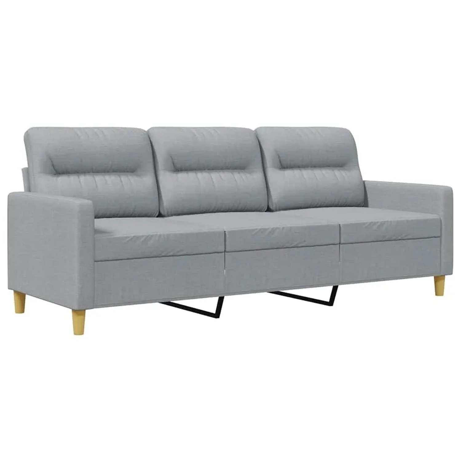vidaXL 3-Sitzer-Sofa Hellgrau 180 cm Stoff 359243