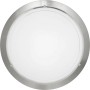 Eglo Deckenleuchte Planet 1, Nickel matt, weißes Glas, runde Deckenlampe.