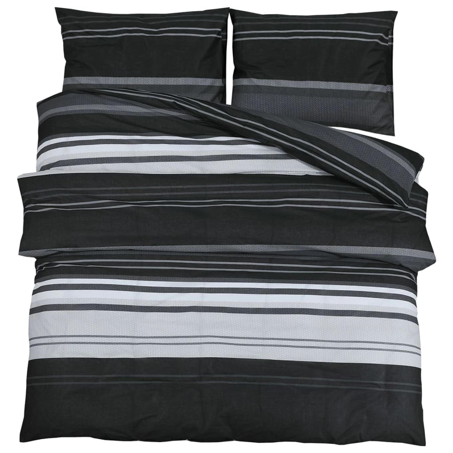 vidaXL Bettwäsche-Set Schwarz und Weiß 240x220 cm Baumwolle 136494 günstig online kaufen