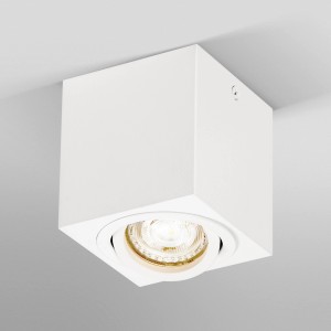 Weißer Ledvance Aufbauspot, 1-flammig, 8 cm, mit GU10 Fassung für Flur, Wohn- und Schlafzimmer.