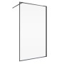 Schulte Duschwand Walk In Trend 2.0, 200x90 cm, Mattschwarz. Barrierefreie Duschabtrennung mit Glas.