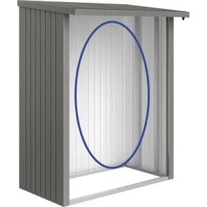 Biohort Rückwand für WoodStock 150 Kaminholzregal, Quarzgrau-Metallic, Zubehör für Ordnungssysteme im Garten.