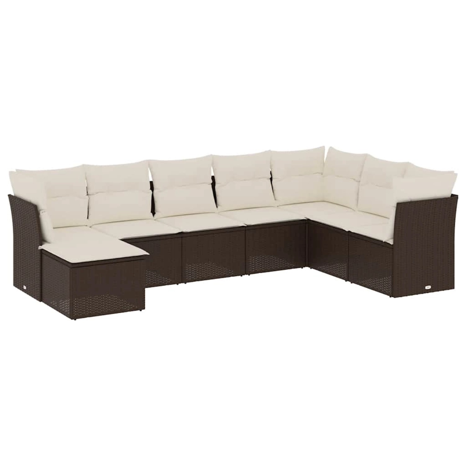 vidaXL 8-Tlg Garten-Sofagarnitur mit Kissen Braun Poly Rattan 3218053 günstig online kaufen