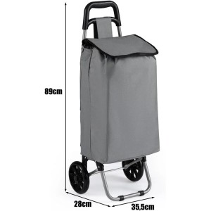Costway 35L Einkaufstrolley Klappbar mit Abnehmbarer Tasche & Seitentasche