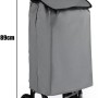 Grauer Costway 35L Einkaufstrolley, klappbar, mit abnehmbarer Oxford-Tasche und Stahlgestell, 89cm hoch.