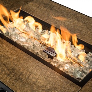 Klares Teamson Home Feuer Glas (4 kg) in Feuerschale mit Flammen. Grill-Zubehör für stimmungsvolle Atmosphäre.