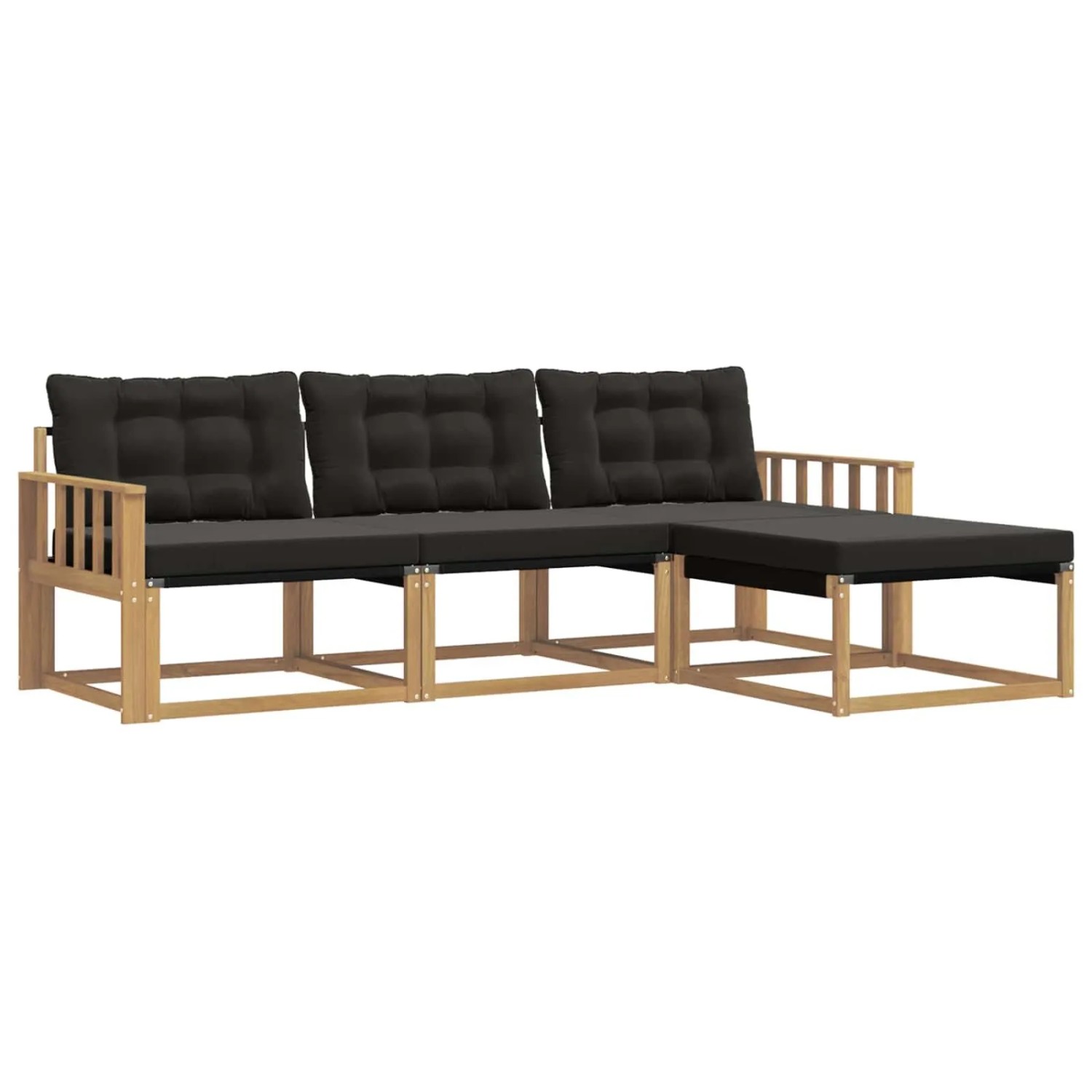 vidaXL Outdoor-Sofagarnitur mit Kissen 4-Tlg Weiß und Schwarz 3388562