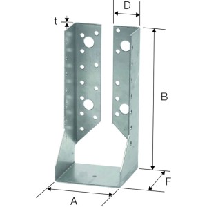 Simpson Balkenschuh BSIN 80x180 mm, innenliegend, feuerverzinkter Stahl mit Befestigungslöchern für Holzkonstruktionen.