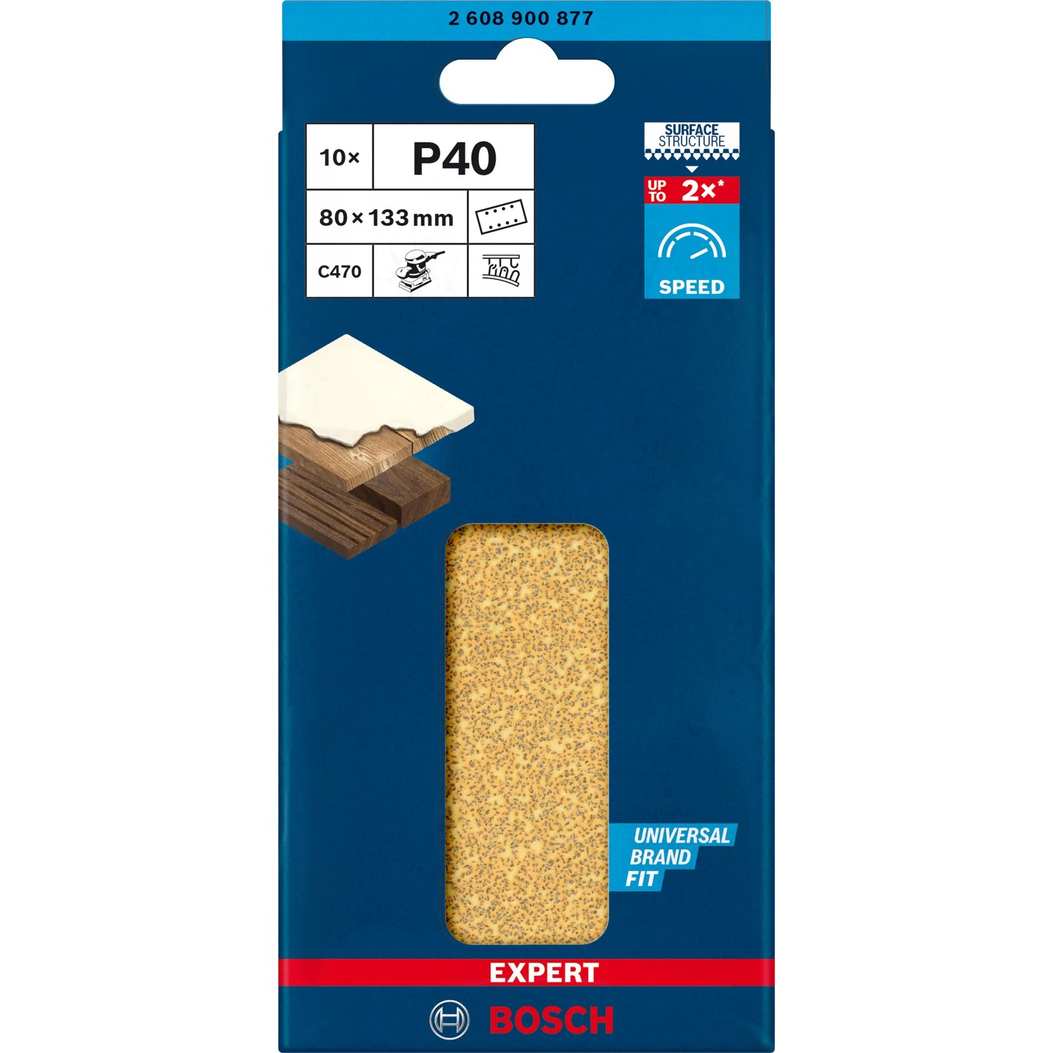 Bosch Expert Schleifblatt C470 80 mm x 133 mm K40 10 Stück
