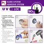 UV-Loc® Klebesystem Montageanleitung für Wenko WC-Garnitur Isera, schrittweise erklärt.