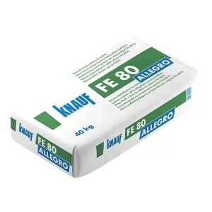 Knauf Fließestrich FE 80, 40 kg Sack, geeignet für Fußbodenheizung und Hohlböden.
