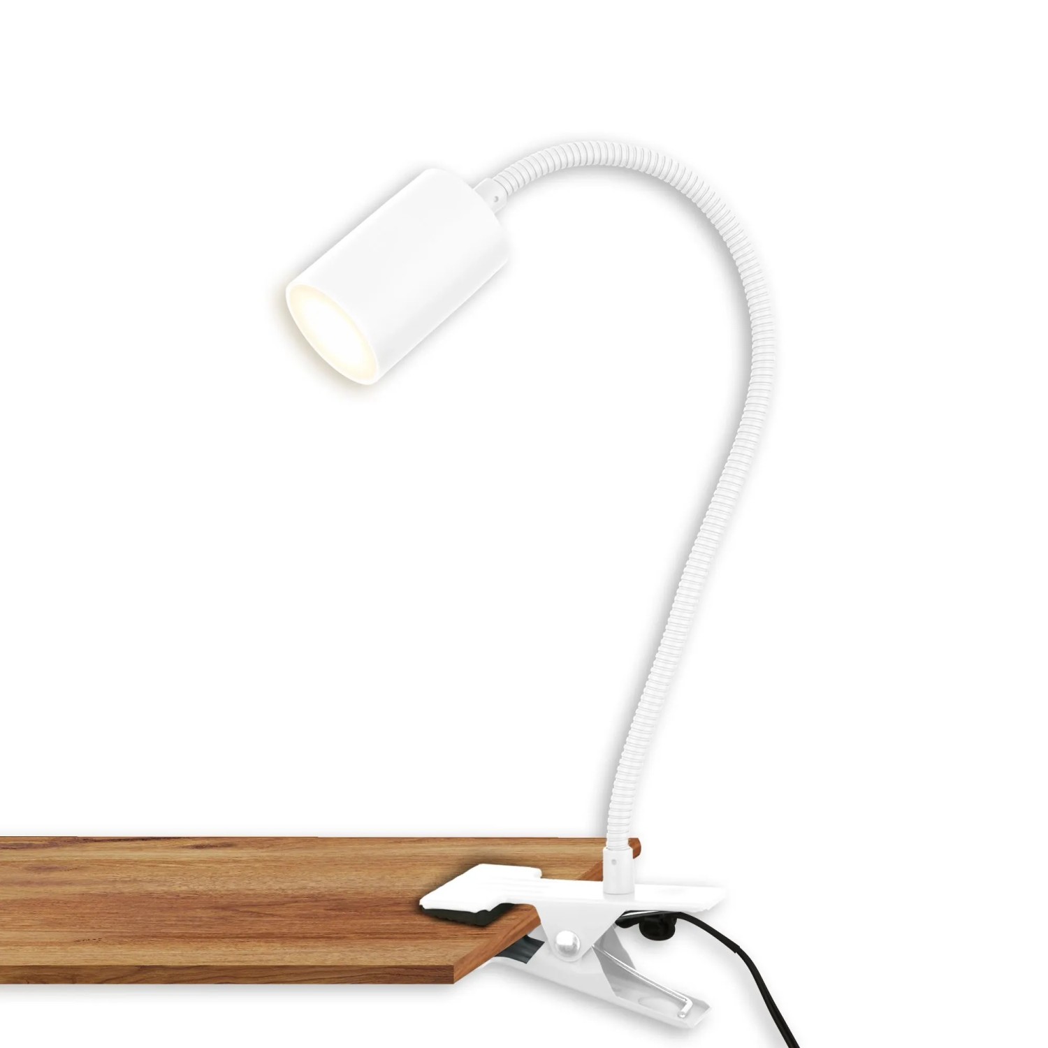 Briloner LED-Klemmleuchte FLEKS Kabelschalter Schwenkbar Weiß