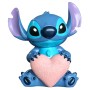 Disney Stitch Valentinstagsfigur, 20 cm, blaue Gartendeko mit rosa Herz.