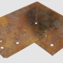 L-Rasenkante Ecke, Rost-Braun, 32x12cm, für 45°/90° Winkel, zur Flächen-Trennung im Garten.