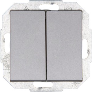 Kopp Serienschalter Athenis Stahl, Doppelschalter für Lichtsteuerung.