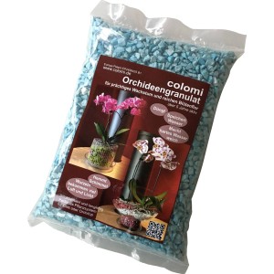 Colomi Orchideengranulat, blau, 1 Liter, für optimales Wachstum und gesunde Wurzeln.