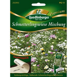 Quedlinburger Schmetterlingswiese Saatteppich: Blumenmischung für Schmetterlinge, farbenprächtig und einfach auszurollen.