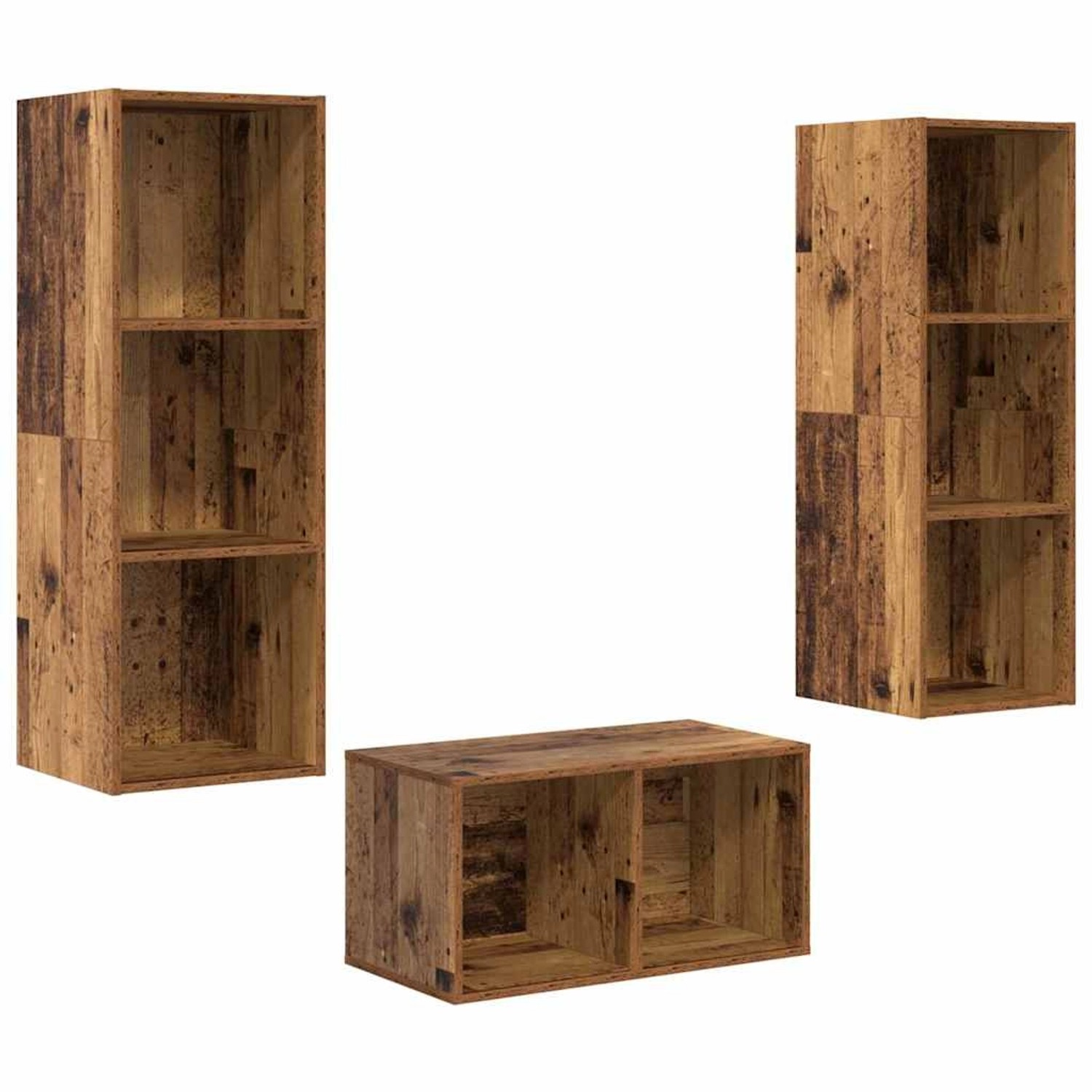 vidaXL TV-Schrank-Set Altholz 37 x 37 x 107 cm Holzwerkstoff 3393363 günstig online kaufen