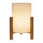 Näve Matilda Tischleuchte mit Leinen-Schirm und Holzfuß, Design-Tischlampe für wohnliche Akzente.