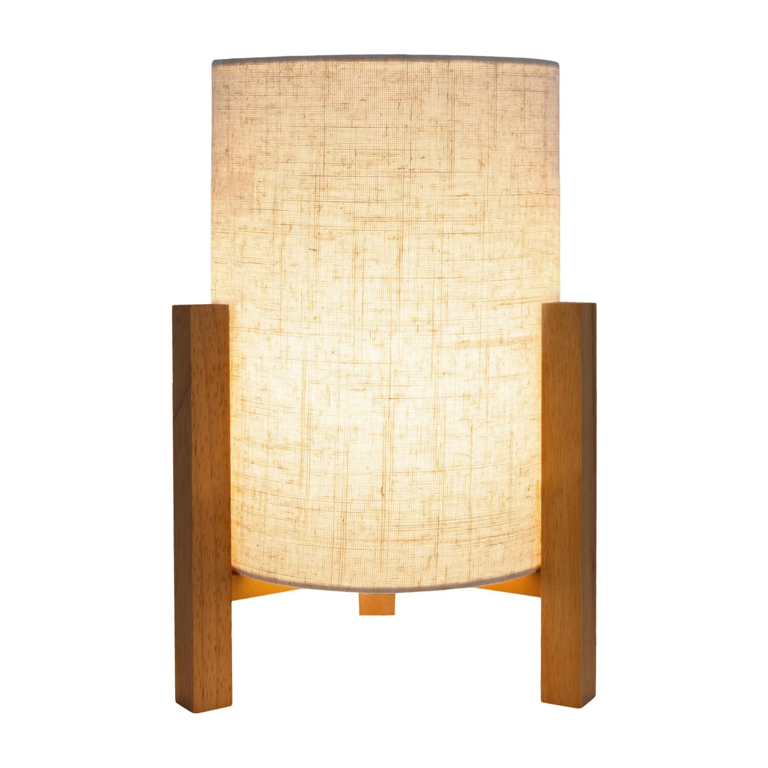 Näve Matilda Tischleuchte mit Leinen-Schirm und Holzfuß, Design-Tischlampe für wohnliche Akzente.