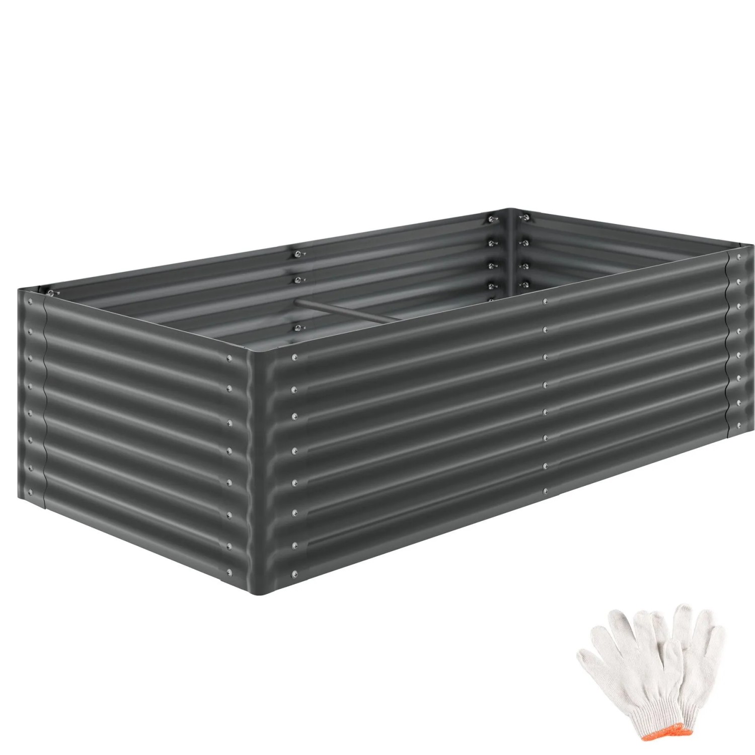 Tectake Hochbeet Blomma Aus Verzinktem Stahl 1200 L Fassungsvermögen  200 x 100 x 62 cm Anthrazit