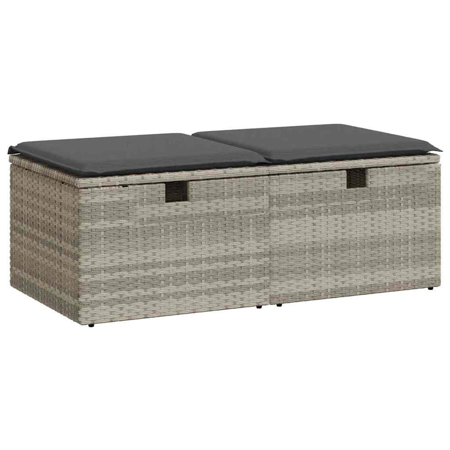 vidaXL 2-Tlg Garten-Sofagarnitur mit Kissen Hellgrau Poly Rattan 3328675 günstig online kaufen