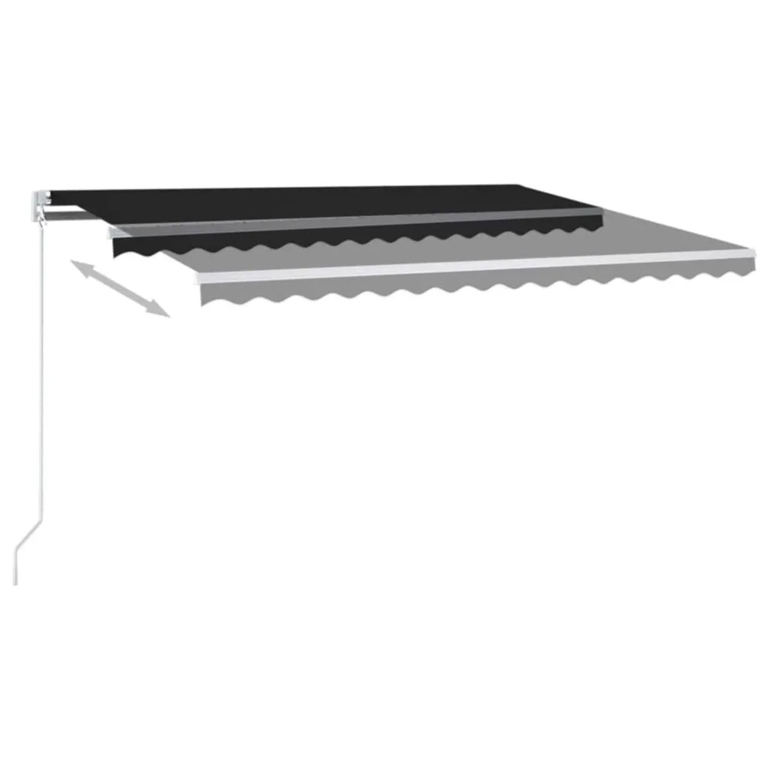 vidaXL Markise Manuell Einziehbar 400x350 cm Anthrazit 3068979_4