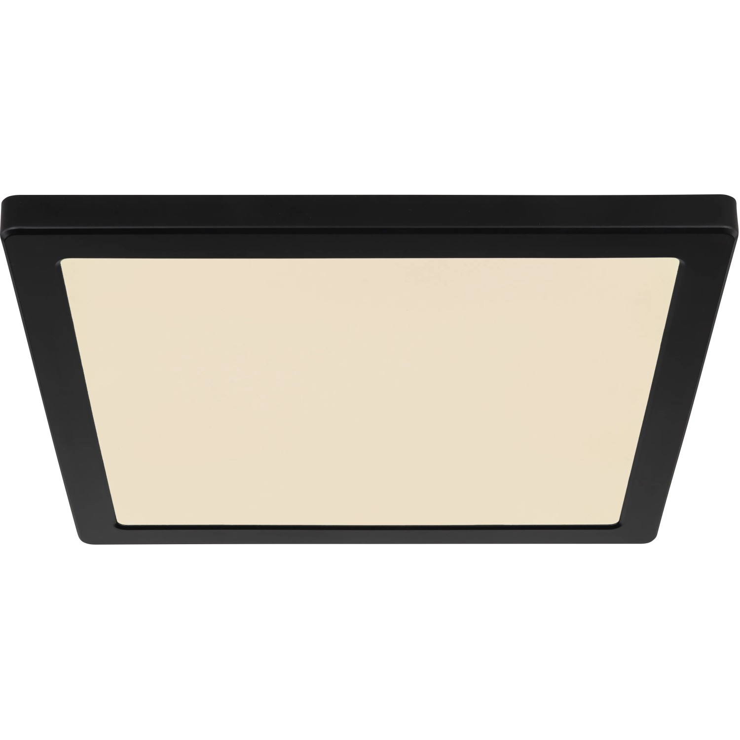 Schwarze, quadratische LED-Deckenleuchte Lasse von Globo, 291x291x17 mm.