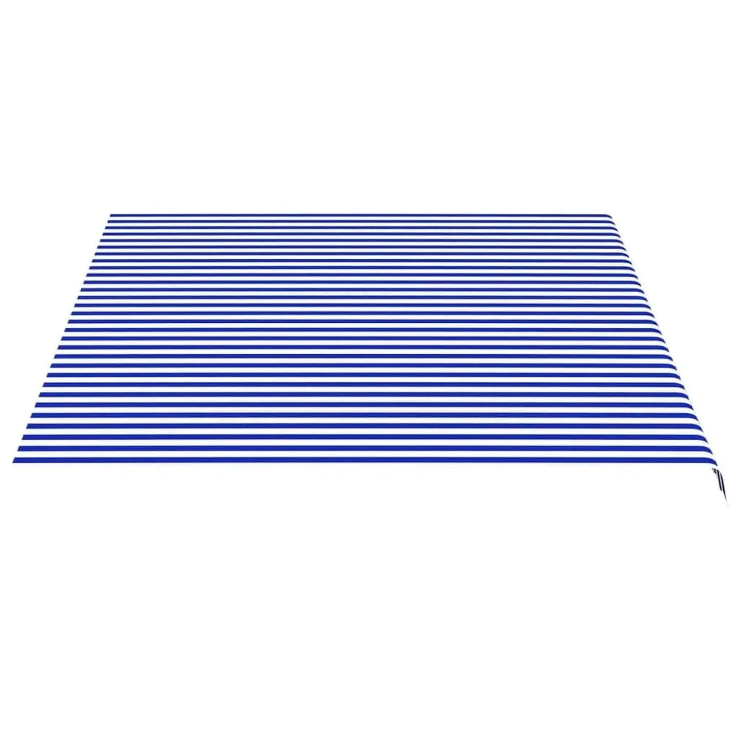 DELUKE Markisenstoff blau-weiß gestreift, wasserabweisend. Ersatzstoff für Markisen und Terrassenüberdachungen.