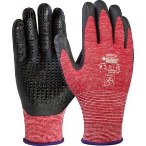LUX Allroundhandschuhe für Damen, Größe 8, rot/schwarz, ideal für Arbeiten mit Werkzeugen.