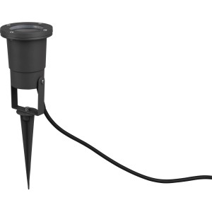 Anthrazitfarbener Trio Gartenstrahler Ubangi mit Erdspieß für stimmungsvolle Gartenbeleuchtung.