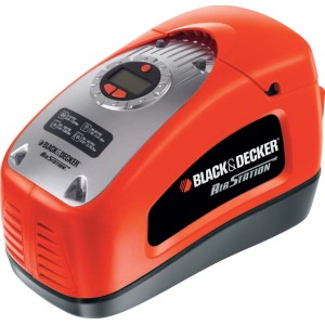 Black+Decker ASI300 elektrische Pumpstation für Auto- und Fahrradreifen, 11 Bar, 12V/230V Anschluss.