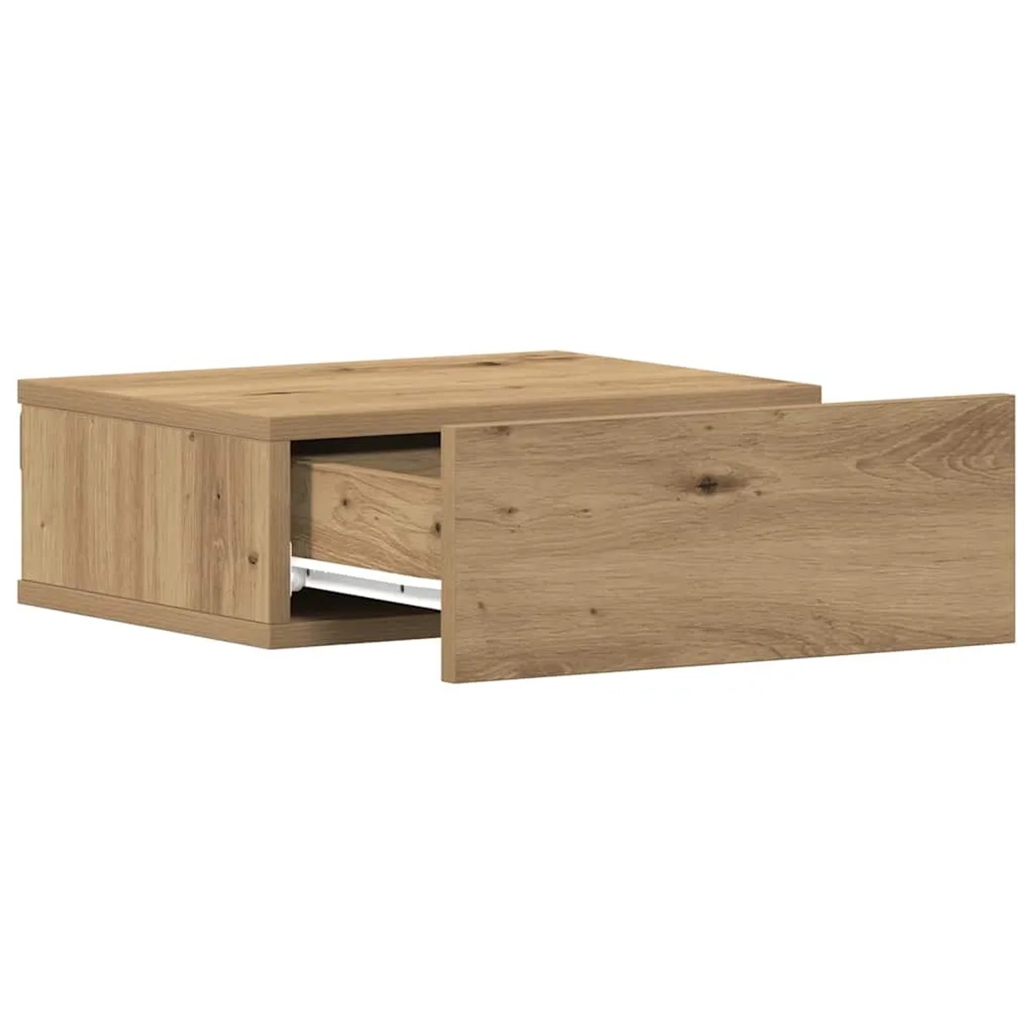 Hängender Nachttisch in Artisan-Eiche mit offener Schublade, 2er-Set.