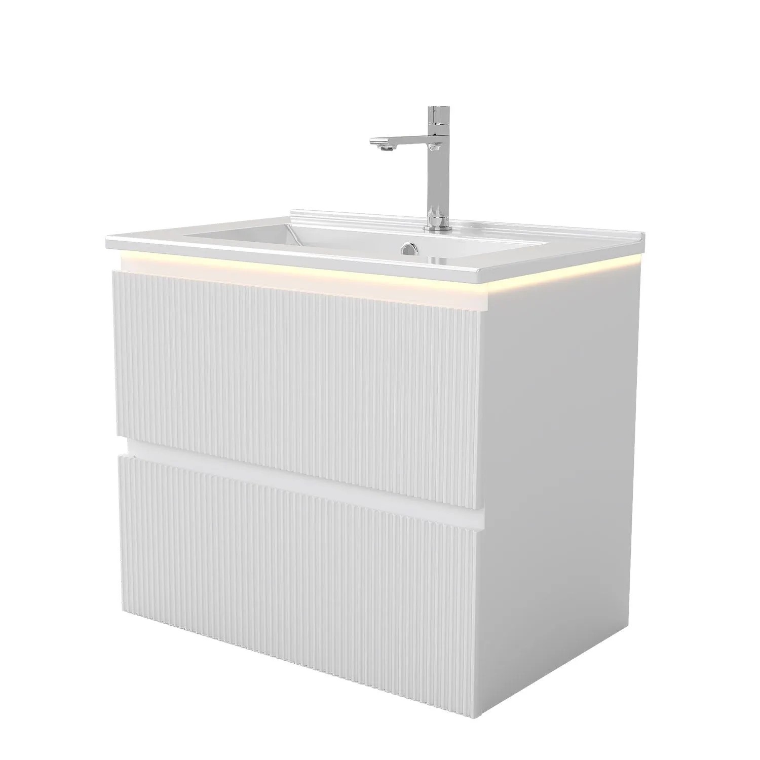 Duschspa Badmöbel-Set mit LED Beleuchtung SILO 60 cm Waschbecken mit Unterschrank 2 tlg