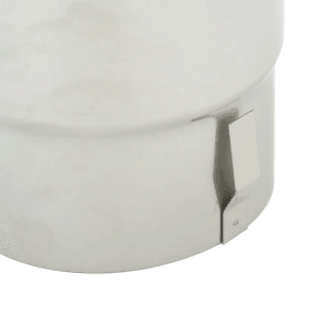 Detailaufnahme: H&M Germany Kamin-Regenhaube aus Edelstahl für 180mm Schornstein.