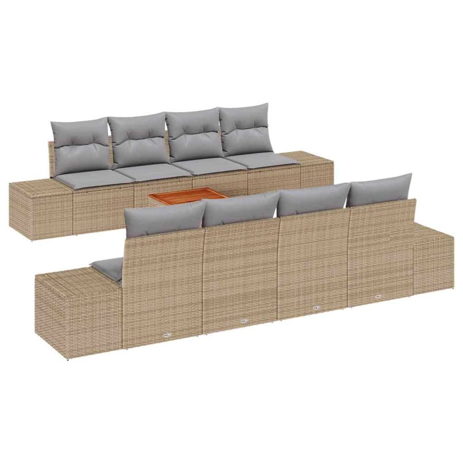 vidaXL Garten-Sofa-Set 7-Tlg Beige Hellgrau 3356600 günstig online kaufen