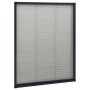 Anthrazitfarbenes Aluminium Insektenschutz-Plissee für Fenster, 60x80cm. Faltbares schwarzes Fiberglas-Netz.